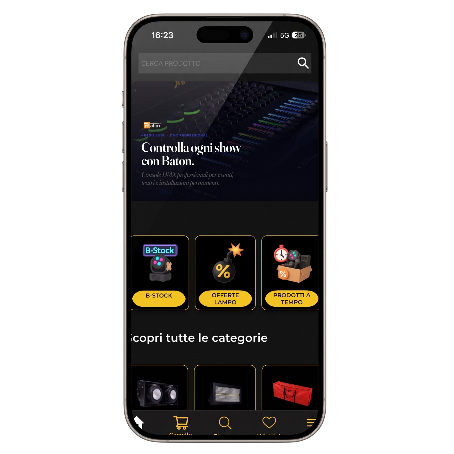 Lamposhop App su iPhone