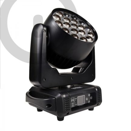 Coppia Teste Mobili LED Aura Wash ZOOM RGBW 19x15W 4in1 DMX con Flightcase WISDOM - immagine 2
