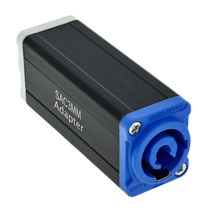 Adattatore Barilotto PowerCon e PowerTwist InOut per Cavi e Link luci palco