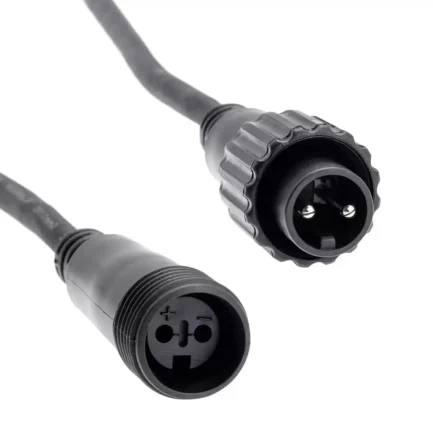 Cavo prolunga di estensione lunghezza 5 metri nero per catena di luci professionale da esterno IP67 - immagine 2