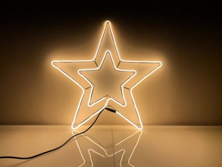 Stella Luminosa LED di Natale Grande Da Appendere 50cm per Decorazioni Natalizie Casa ed Esterno 90 LED 8 Giochi di Luce - immagine 14