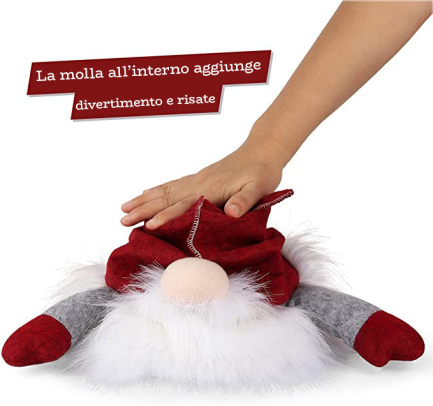 Puntale per Albero di Natale a forma di Gnomo Svedese con Cappello Rosso Felpato Topper per Decorazioni Natalizie e Addobbi albero - immagine 5