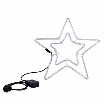 Stella Luminosa LED di Natale Grande Da Appendere 50cm per Decorazioni Natalizie Casa ed Esterno 90 LED 8 Giochi di Luce - immagine 15