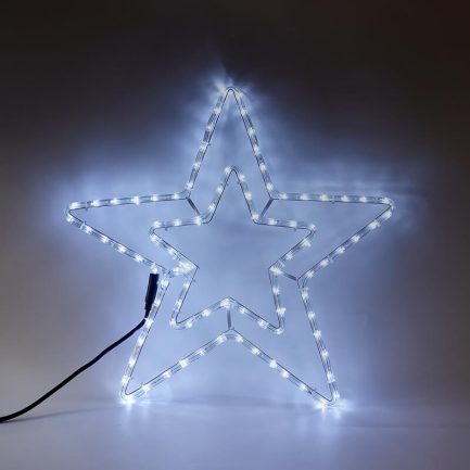 Stella Luminosa LED di Natale Grande Da Appendere 50cm per Decorazioni Natalizie Casa ed Esterno 90 LED 8 Giochi di Luce - immagine 7