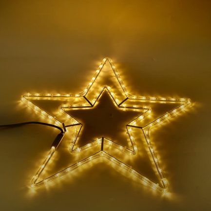 Stella Luminosa LED di Natale Grande Da Appendere 50cm per Decorazioni Natalizie Casa ed Esterno 90 LED 8 Giochi di Luce - immagine 10