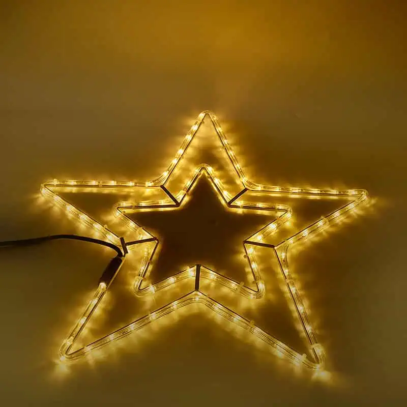 Novaliv Catena Di Luci A Stelle Di Natale LED – 9 Stelle Gialle 8 Cm, 8m Di Lunghezza, Per Interno/Esterno