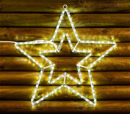 Stella Luminosa LED di Natale Grande Da Appendere 50cm per Decorazioni Natalizie Casa ed Esterno 90 LED 8 Giochi di Luce - immagine 13