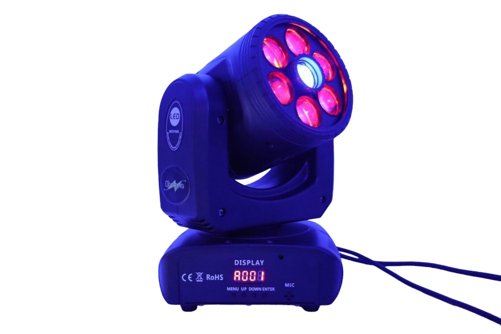 Coppia di Mini Teste Mobili Wash 60W LED Spot RGBW Bee Eye con Flight Case WISDOM