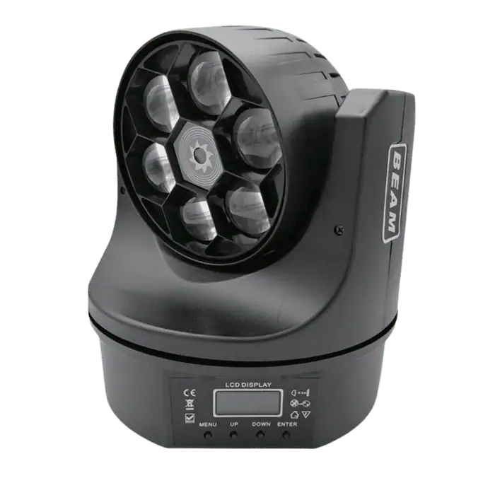 Mini Testa Mobile BEE EYE 6X15W RGBW Con Laser Centrale Verde Luce A Fascio Luminoso 1