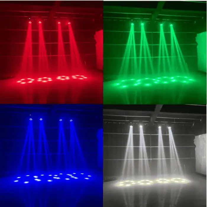 Mini Testa Mobile BEE EYE 6X15W RGBW Con Laser Centrale Verde Luce A Fascio Luminoso 5
