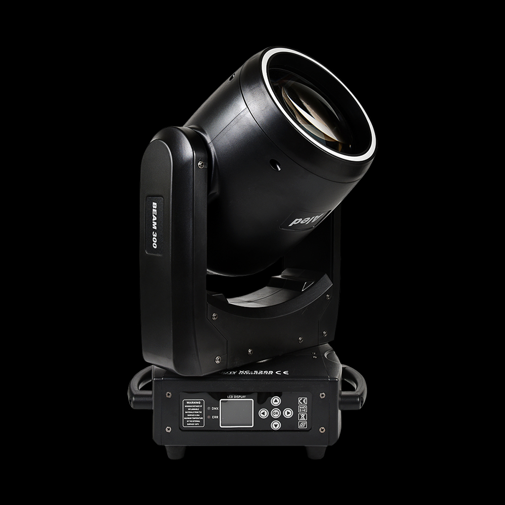 Testa_Mobile_Beam_300_Aled Testa Mobile Beam-Spot Aled 300W su Sfondo Nero