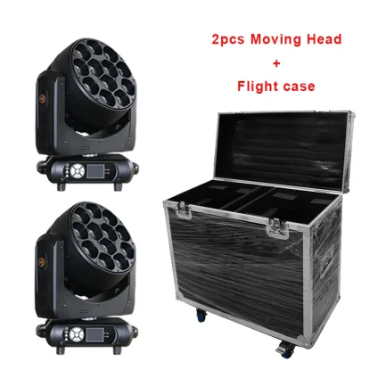 Coppia di Teste Mobili Wash Zoom Bee Eye 4in1 LED RGBW 12x40W con Flightcase WISDOM - immagine 3