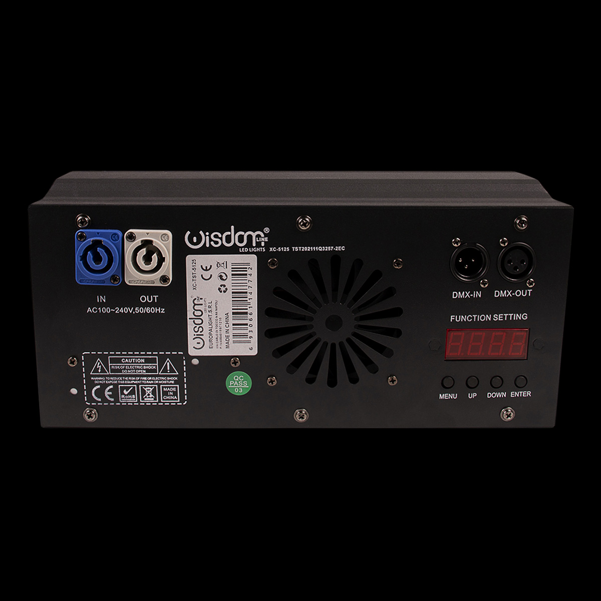 Accecatore_Strobo_LED_200W_Luce_Calda_DMX512_Connessioni_Powercon Accecatore Strobo LED 200W Luce Calda DMX512 Connessioni Powercon