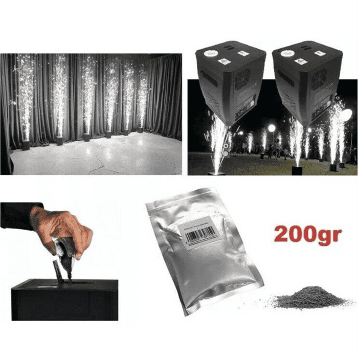 Bustine di Ricarica in Polvere per fontana fredda Machine OUTDOOR Fontane Fredde Scintille da 200g WISDOM 7