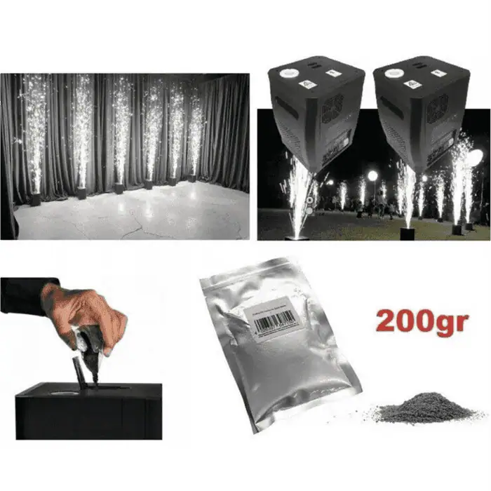Bustine di Ricarica in Polvere per fontana fredda Machine OUTDOOR Fontane Fredde Scintille da 200g WISDOM 7