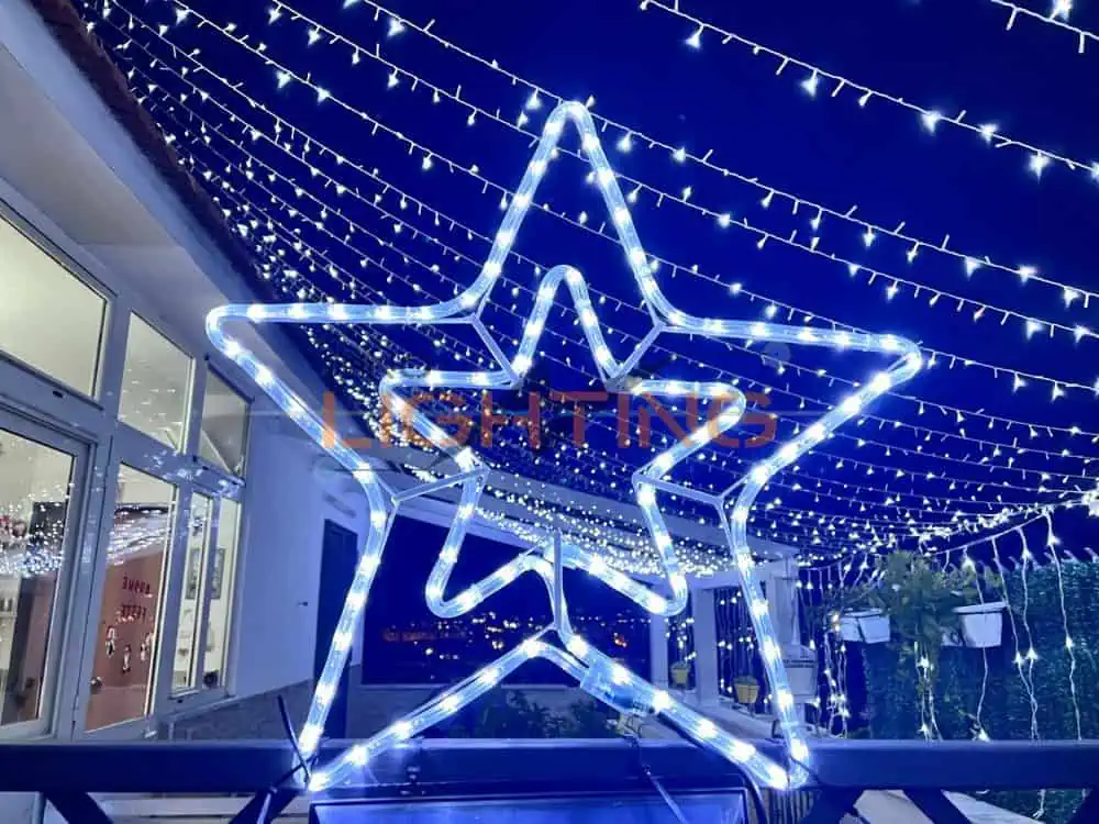 stella luminosa di natale a led da appendere luce bianca fredda