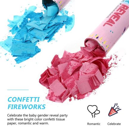 Tubo Sparacoriandoli Baby Shower con coriandoli e polvere Blu - immagine 4