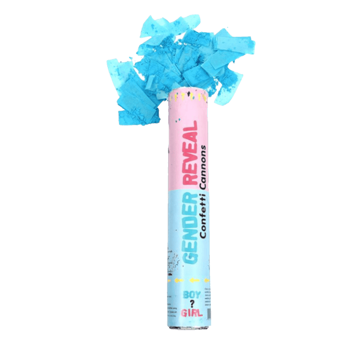 Tubo Sparacoriandoli Baby Shower con coriandoli e polvere Blu