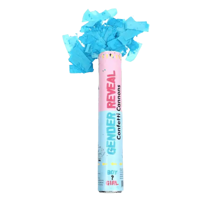 Tubo Sparacoriandoli Baby Shower con coriandoli e polvere Blu