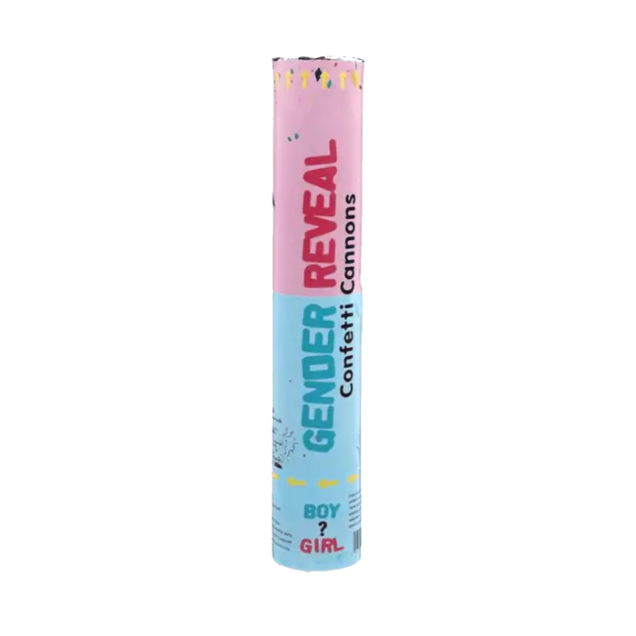 Tubo Sparacoriandoli Baby Shower con coriandoli e polvere Rosa 1