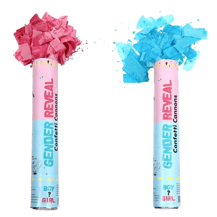 Tubo Sparacoriandoli Baby Shower con coriandoli e polvere Rosa 2
