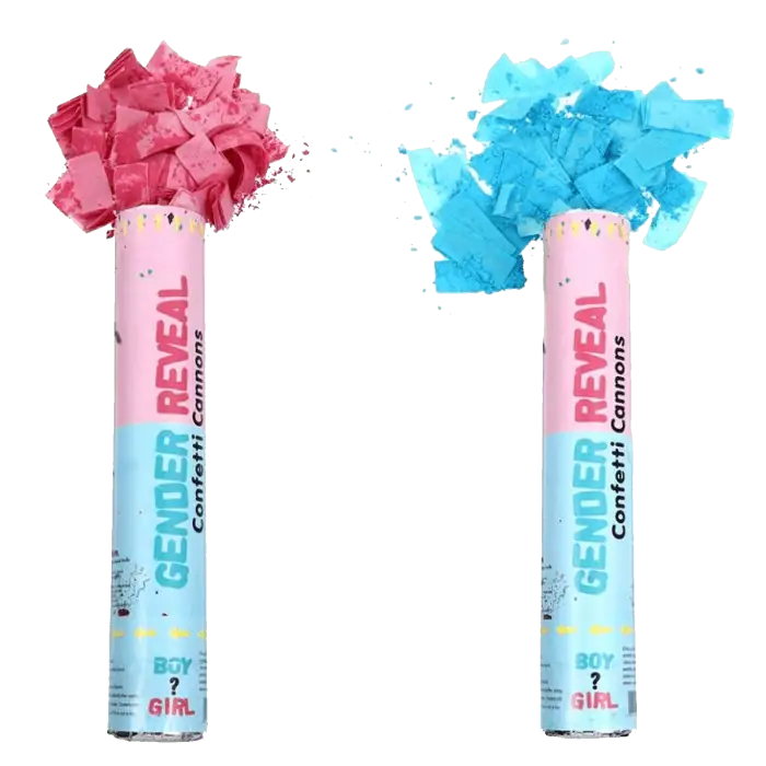 Tubo Sparacoriandoli Baby Shower con coriandoli e polvere Rosa 2