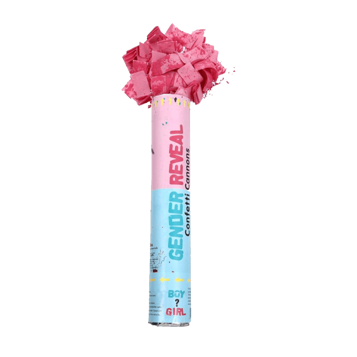 Tubo Sparacoriandoli Baby Shower con coriandoli e polvere Rosa