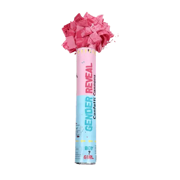 Tubo Sparacoriandoli Baby Shower con coriandoli e polvere Rosa