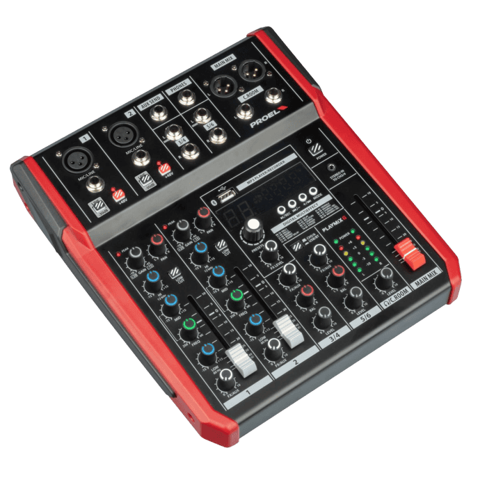 Mixer compatto PROEL PLAYMIX6 a 6 canali con lettore MP3 e Bluetooth 1