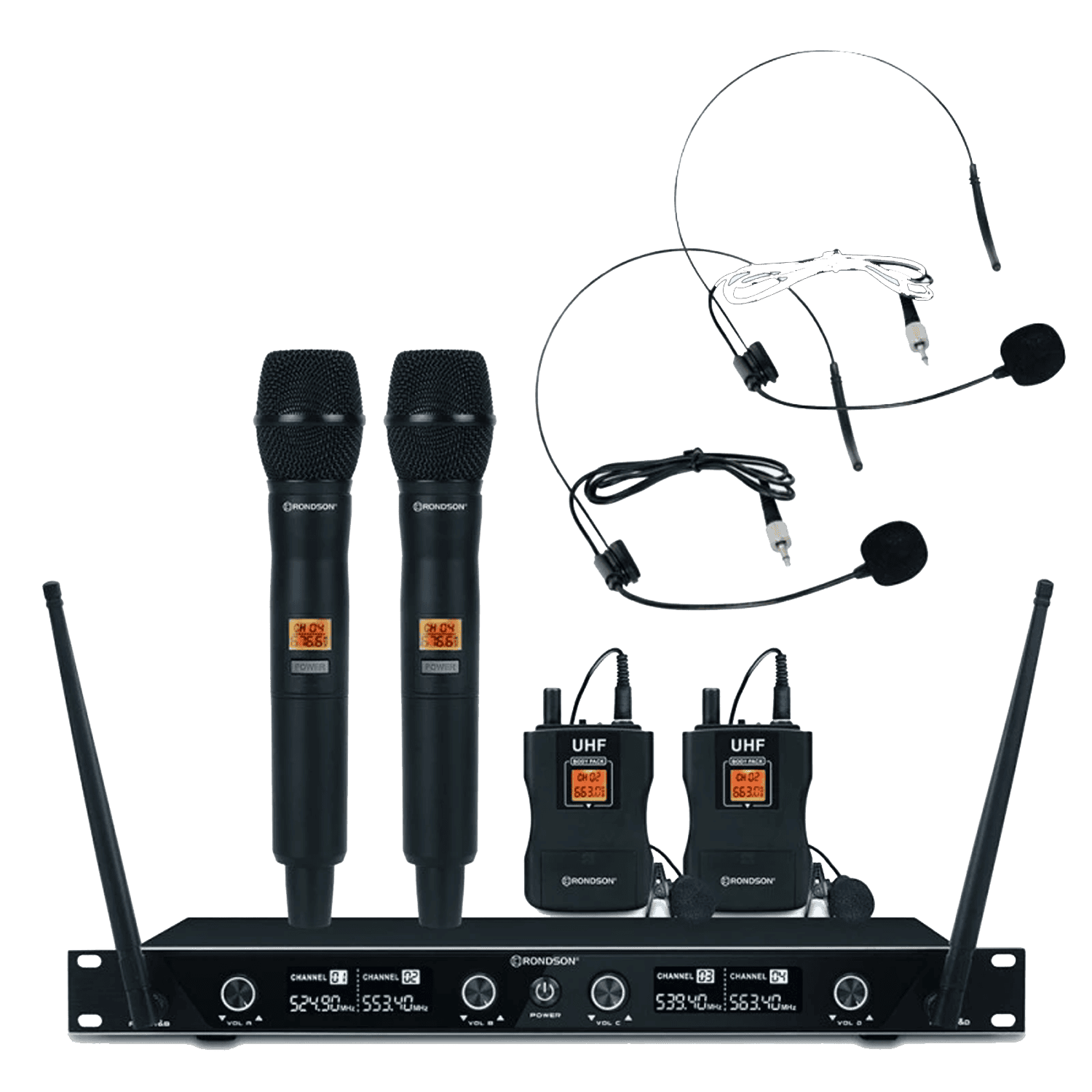 Sistema-Radiomicrofono-RONDSON-BE-1040-2MIC-con-2-Microfoni-Palmari-e-Trasmettitori Sistema Radiomicrofono RONDSON BE 1040 2MIC con 2 Microfoni Palmari e Trasmettitori