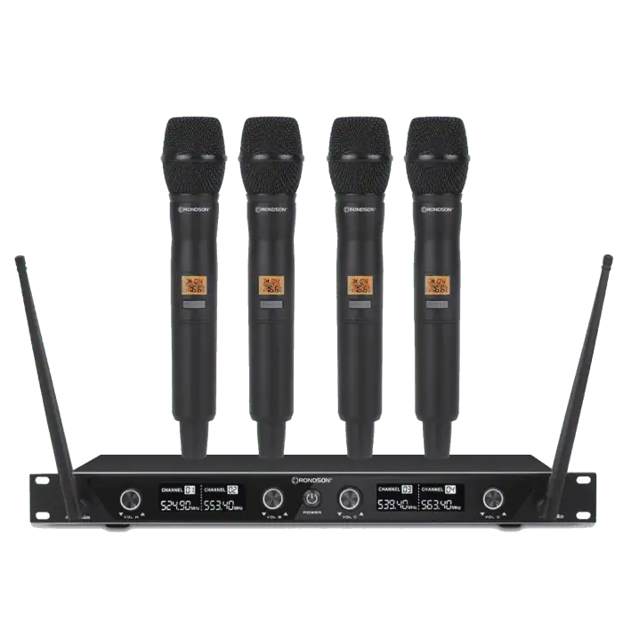 Sistema Radiomicrofono RONDSON BE 1040 4MIC 3 con 4 Microfoni palmari