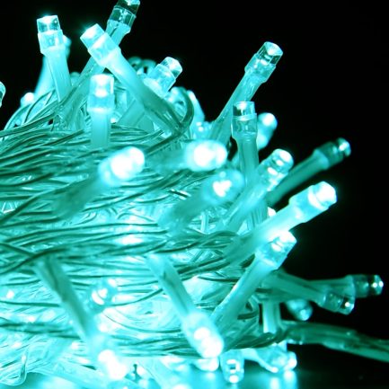 Catena Luminosa di Natale a 500 LED con 8 giochi di Luce per uso Interno/Esterno (Luce Verde Acqua) - immagine 2