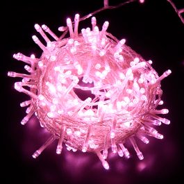 Catena Luminosa di Natale a 500 LED con 8 giochi di Luce per uso Interno/Esterno (Luce Rosa)