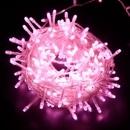 Catena Luminosa di Natale a 500 LED con 8 giochi di Luce per uso Interno/Esterno (Luce Rosa)