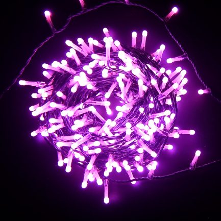 Catena Luminosa di Natale a 300 LED con 8 giochi di Luce per uso Interno/Esterno (Luce Rosa)