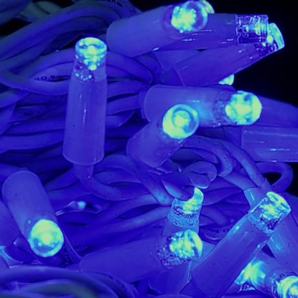 Catena Luminosa di Natale a 100 LED con Luci fisse e intermittenti per Interno / Esterno Luce Bianca e Blu - immagine 2