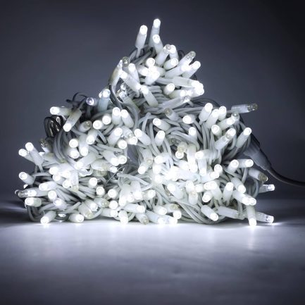 Tenda Luminosa allungabile di Natale a 256 LED con Luci fisse e intermittenti per uso Interno/Esterno Luce Bianca