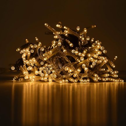 Tenda Luminosa allungabile di Natale a 300 LED con 8 giochi di Luce per uso Interno/Esterno (Luce Calda) - immagine 2