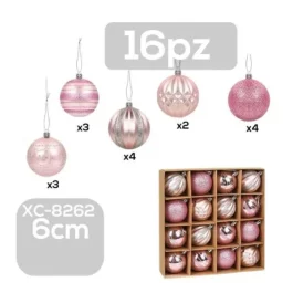 Set decorazioni di 16 Palline Natalizie per addobbare albero di Natale per uso Interno/Esterno