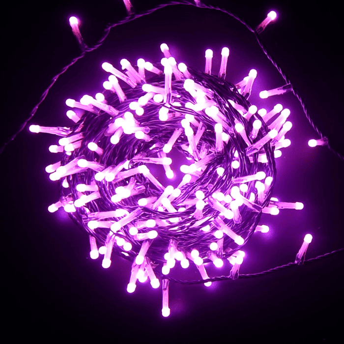 Catena Luminosa Di Natale A 300 LED Con 8 Giochi Di Luce Per Uso InternoEsterno Luce Rosa 1