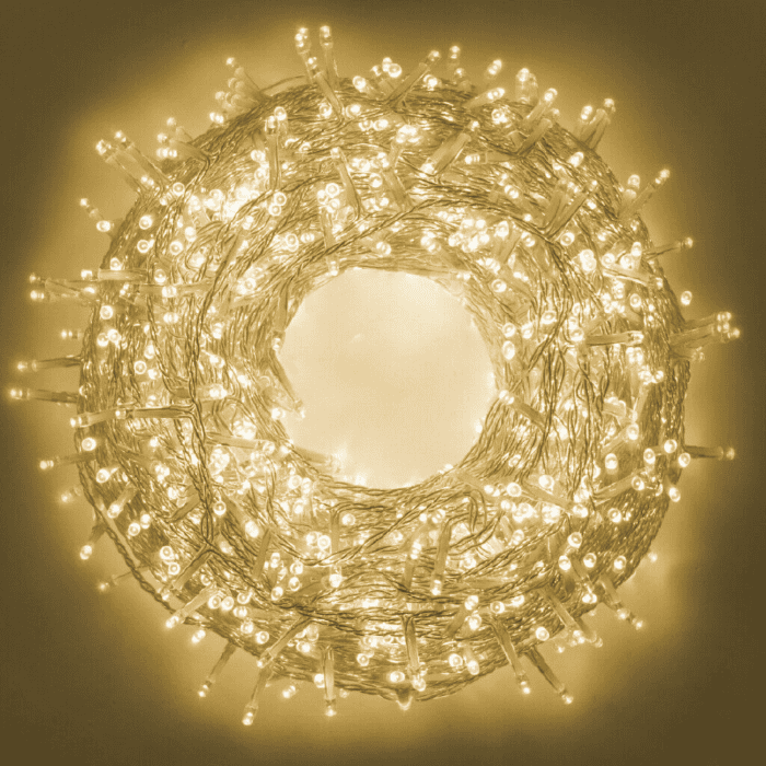 Catena Luminosa Di Natale A 500 LED Con 8 Giochi Di Luce Per Uso InternoEsterno Luce Calda