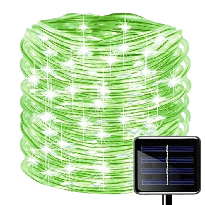 Catena Luminosa Solare Di Natale A 100 MiniLED Con 8 Giochi Di Luce Per Uso InternoEsterno Luce Verde 1