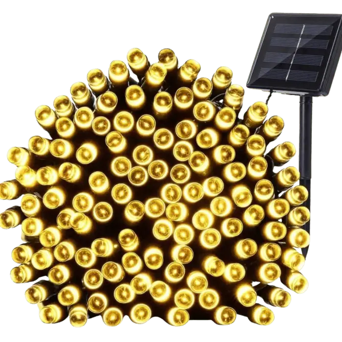 Catena Luminosa Solare Di Natale A 200 LED Con 8 Giochi Di Luce Per Uso InternoEsterno Luce Calda