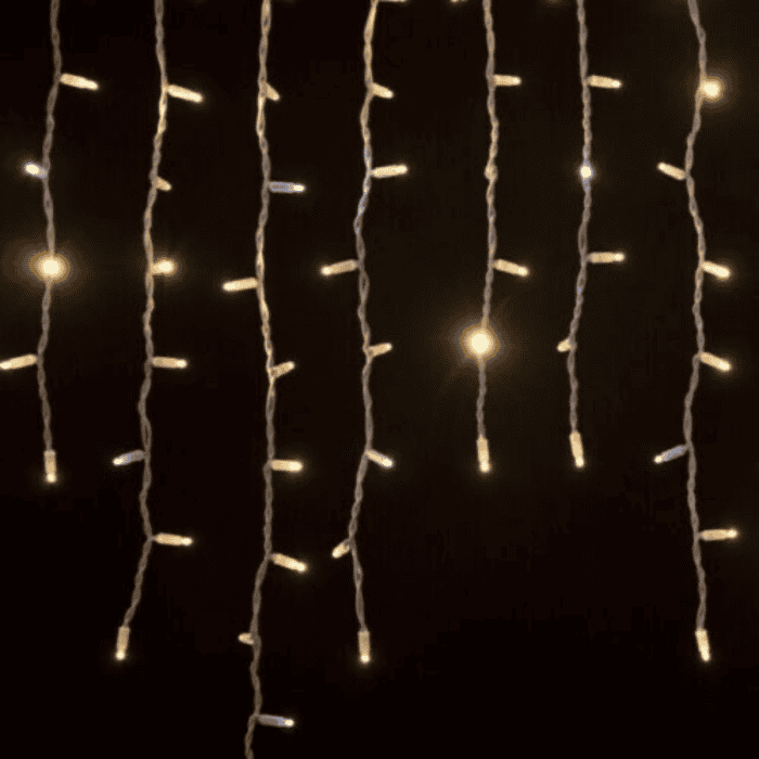 Tenda Luminosa Allungabile Di Natale A 256 LED Con Luci Fisse E Intermittenti Per Uso InternoEsterno Luce Bianca E Calda 2