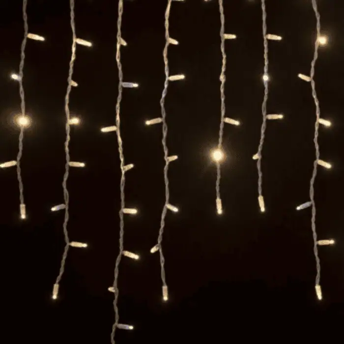 Tenda Luminosa Allungabile Di Natale A 256 LED Con Luci Fisse E Intermittenti Per Uso InternoEsterno Luce Bianca E Calda 2