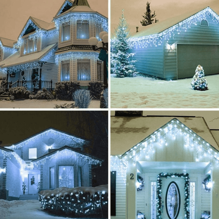 Tenda Luminosa Solare Di Natale A 280 LED Con 8 Giochi Di Luce Per Uso InternoEsterno Luce Bianca 2