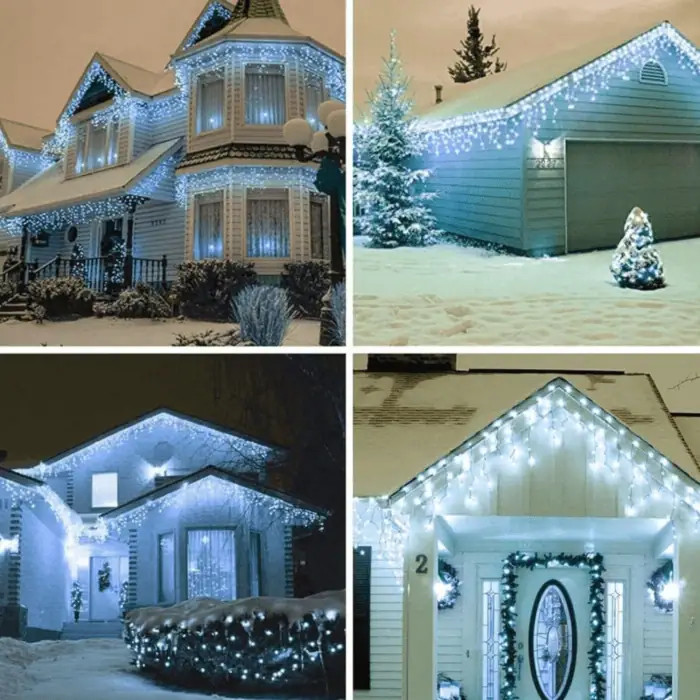 Tenda Luminosa Solare Di Natale A 280 LED Con 8 Giochi Di Luce Per Uso InternoEsterno Luce Bianca 2