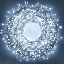 Catena Luminosa di Natale a 500 LED con 8 giochi di Luce per uso Interno/Esterno (Luce Bianca)