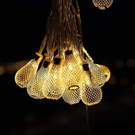 Catena Luminosa di Natale a Forma di Goccia a 15 LED con Luce fissa e intermittente per uso Interno (Luce Calda) - immagine 2