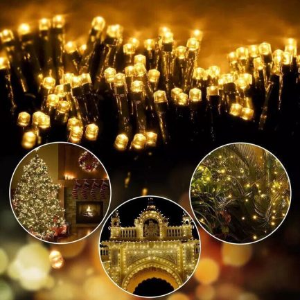 Catena Luminosa Solare di Natale a 200 LED con 8 giochi di Luce per uso Interno/Esterno (Luce Calda) - immagine 3